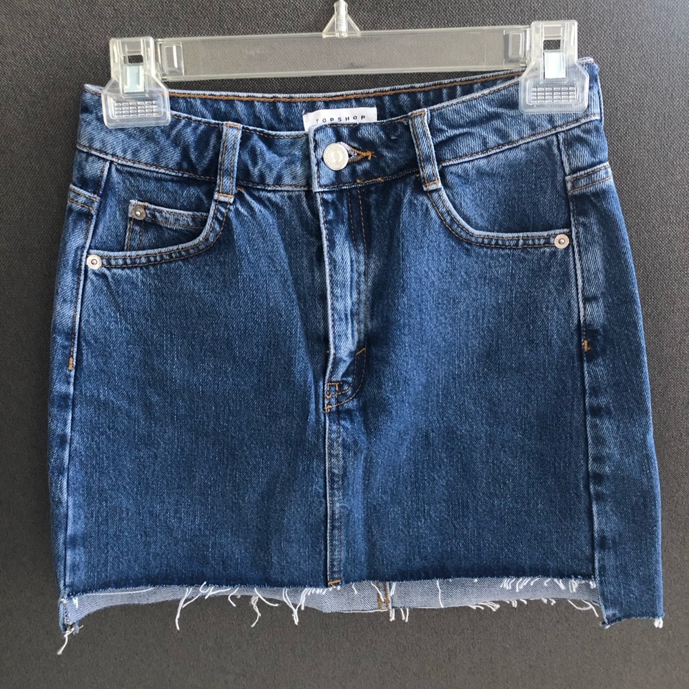 Topshop denim mini skirt